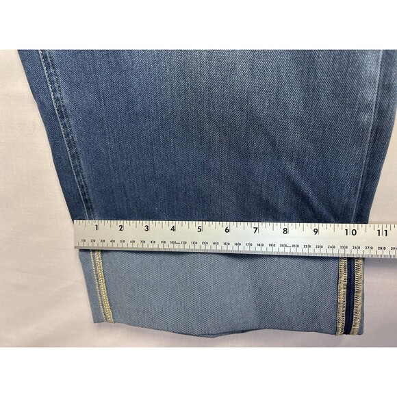 Halara Flex High Waisted Cuffed Hem Wide Leg Stretch Casual Jeans, Sz L 12/14 - Picture 8 of 9